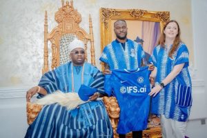 Chelsea delegation and Nigerian footballer Victor Moses 1