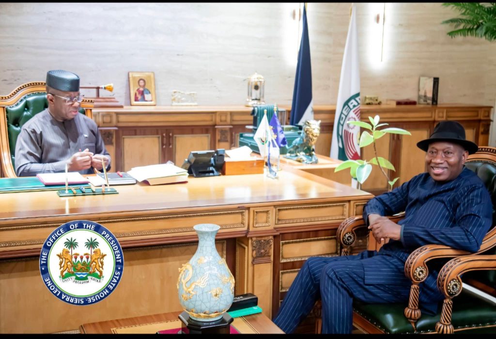Jonathan meets Sierra Leone President Bio in Freetown, discusses West Africa’s stability