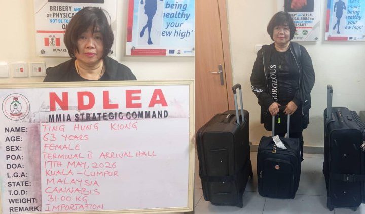NDLEA intercepts Chinese grandma with large illicit drug consignment at Lagos airport