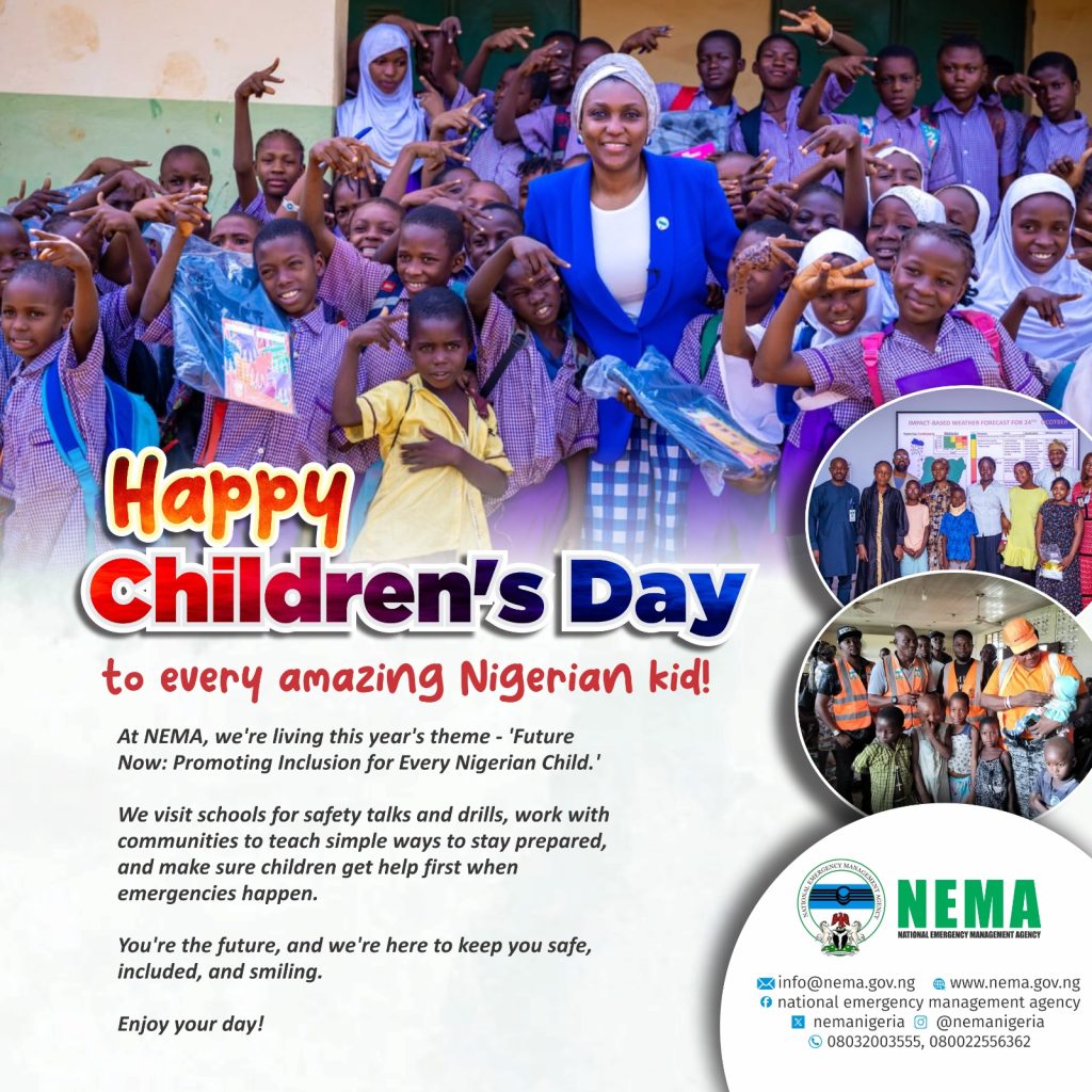 NEMA DG Zubaidu Umar sends Eid-il-Kabir greetings to Muslim faithful; hails Nigerian kids on Children’s Day 2 NEMA Childrens Day