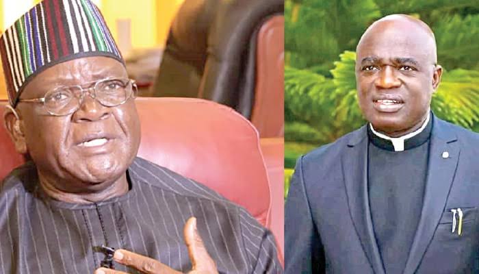Former Benue State Governor, Samuel Ortom and Governor Hyacinth Alia