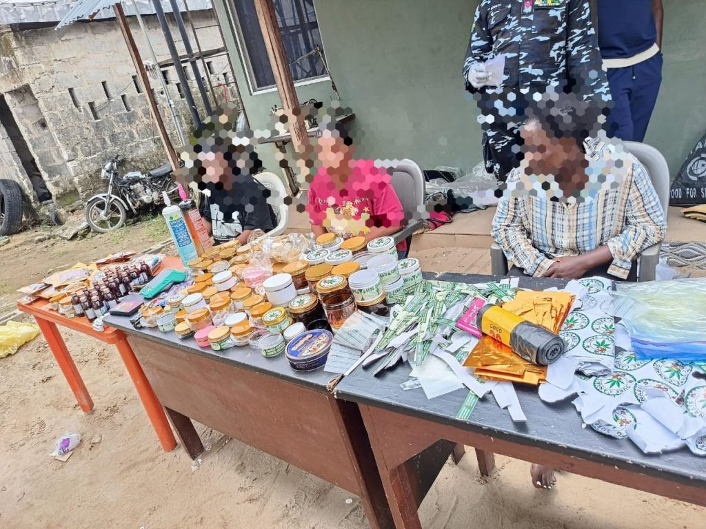 Police raid drug hideout, nab 3 female suspects; recover 640 grams of Canadian loud, 21 bottles of codeine, others