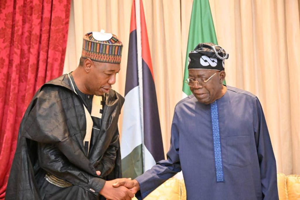 Zulum presents Borno APC governorship candidate Gubio to Tinubu 3 Tinubu and Zulum