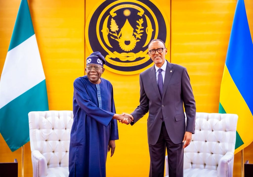 Tinubu, Kagame agree to deepen bilateral relations 2 Tinubu arrives in Kigali for Africa CEO Forum0A1