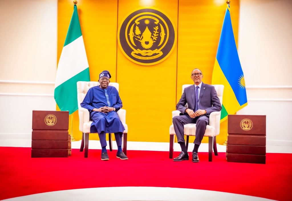 Rwanda President Paul Kagame receives President Tinubu at Urugwiro presidential village