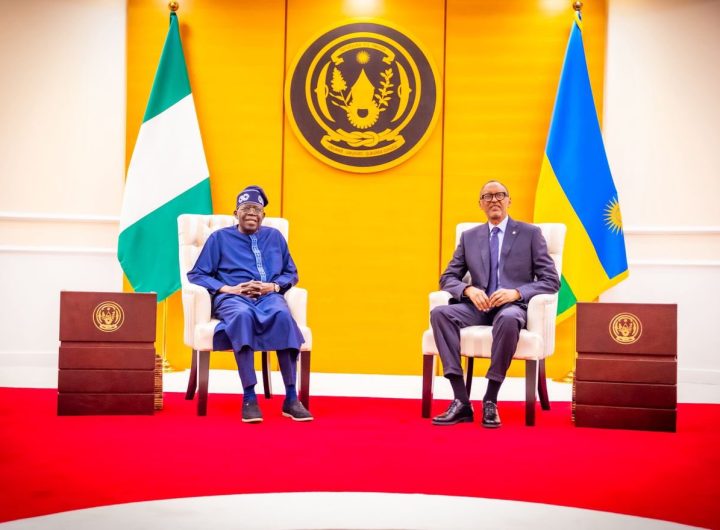 Rwanda President Paul Kagame receives President Tinubu at Urugwiro presidential village