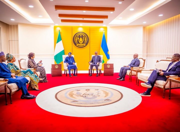 Rwanda President Paul Kagame receives President Tinubu at Urugwiro presidential village