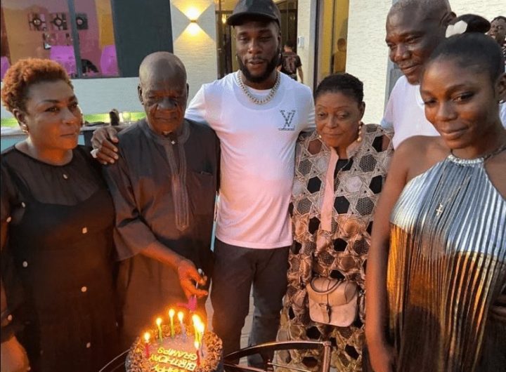 Burna Boy pays emotional tribute as grandfather Benson Idonije marks 90th birthday