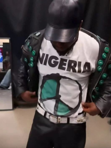 Davido wears jacket bearing names of abducted Oyo pupils, teachers at FIFA World Cup countdown concert