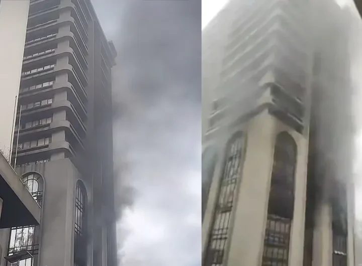 Fire engulfs multi-storey building housing Polaris Bank branch on Lagos Island