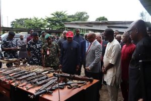 Mbah lauds DSS, Army, others as he inspects arms cache seized from ESN terrorists