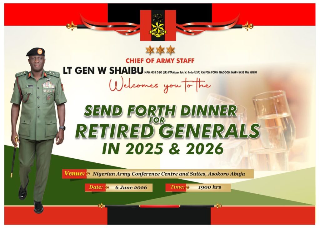 Nigerian Army to honour retired generals at send forth dinner
