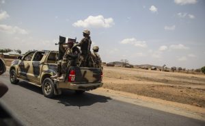 Nigerian Army troops on patrol.