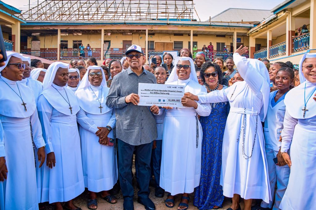 Obi visits fire-damaged Enugu hospital, donates ₦10m for renovation