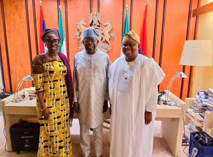 PHOTONews: Ogun APC governorship candidate, Senator Solomon Adeola presents running mate to President Tinubu  