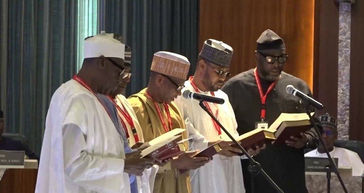 Tinubu administers oaths to Federal Commissioners for revenue mobilization and population commissions 2 Tinubu administers oaths to Federal Commissioners for revenue mobilization and population commissions