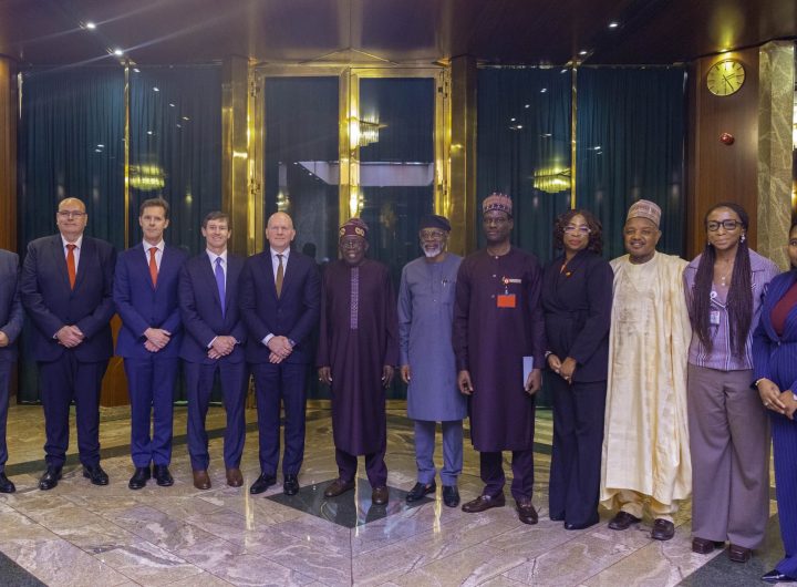 PHOTONews: Tinubu receives delegation from Mastercard led by Global CEO, Michael Miebach at the State House, Abuja