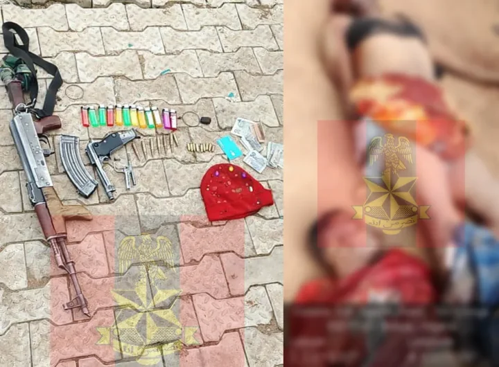 Troops foil terrorist's attack on Benue Yam Market, kill 2 suspects, recover AK-47 rifle