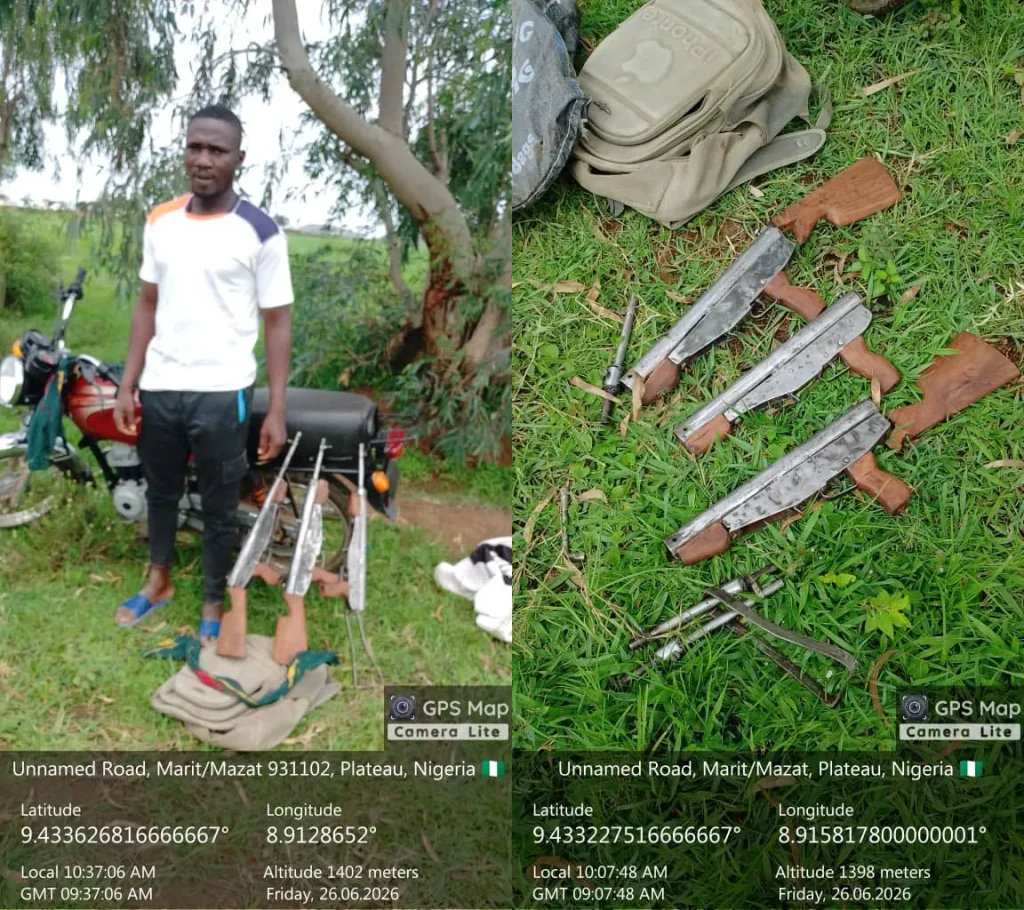Plateau security: Troops recover 3 locally made rifles, nab suspected arms courier