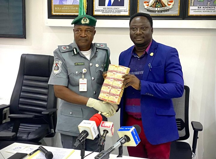 Customs hands over large consignment of seized Tramadol, Natizol tablets to NAFDAC