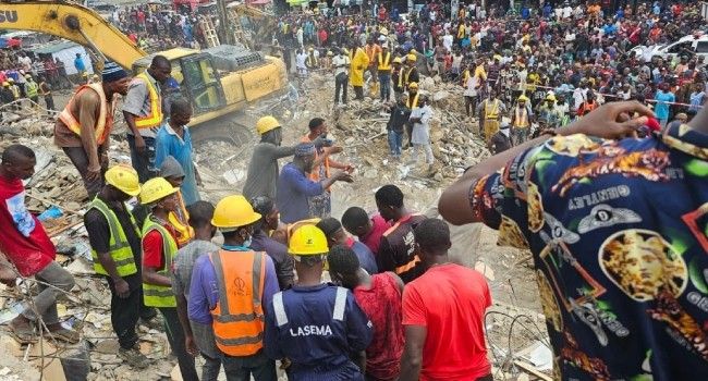 Lagos building collapse: 2 dead, 16 injured as rescue operation continues
