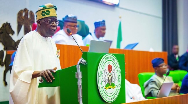 President Bola Tinubu addresses a joint session of the National Assembly