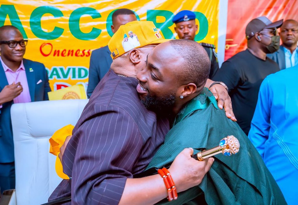 Osun State Governor, Ademola Adeleke and his nephew, Davido Adeleke