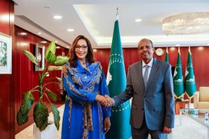 Bianca Ojukwu meets AU Commission chai