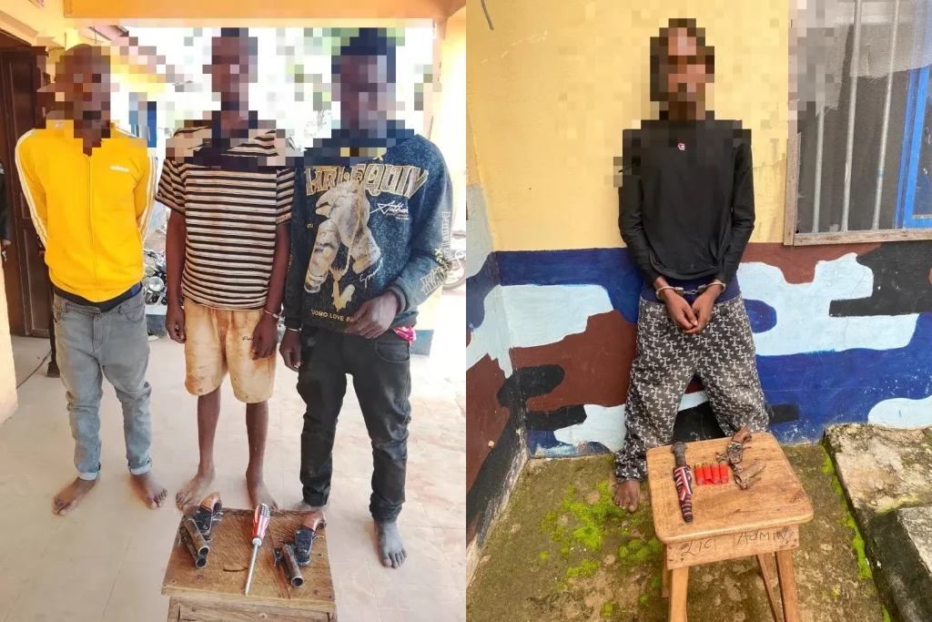 Delta police arrest 8 suspected robbers, cultists, gunrunner, recover 4 firearms