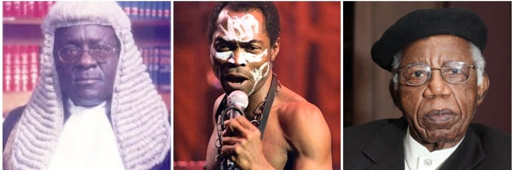 L R Gani Fawehinmi Fela Kuti Chinua Achebe