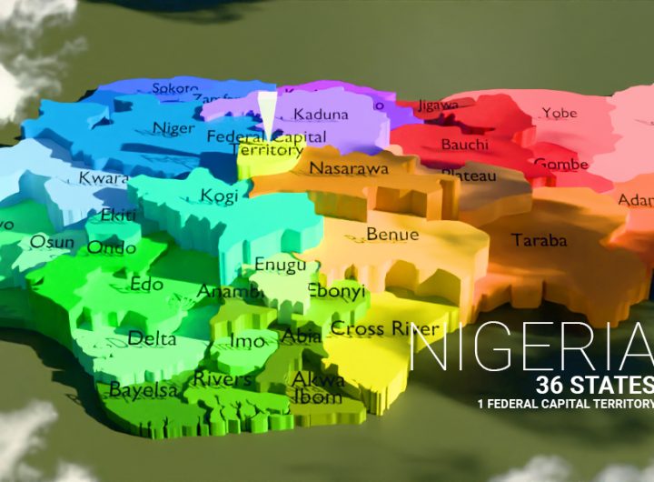 Map of Nigeria in West Africa