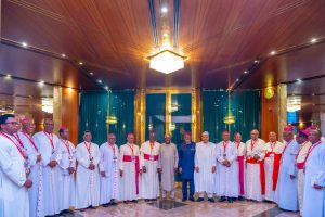 Tinubu meets Catholic Bishops in Abuja