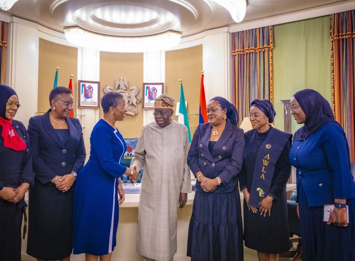 Tinubu meets newly elected NBA President, female lawyers in Abuja