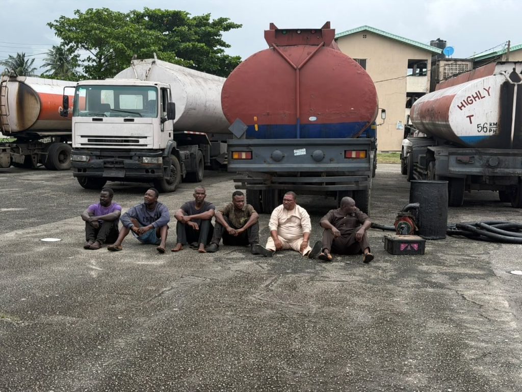 Troops dismantle suspected illegal bunkering site in Lagos, arrest 6 suspects