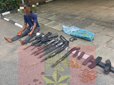 Troops disrupt criminal logistics network, arrest suspected armourer, recover cache of arms