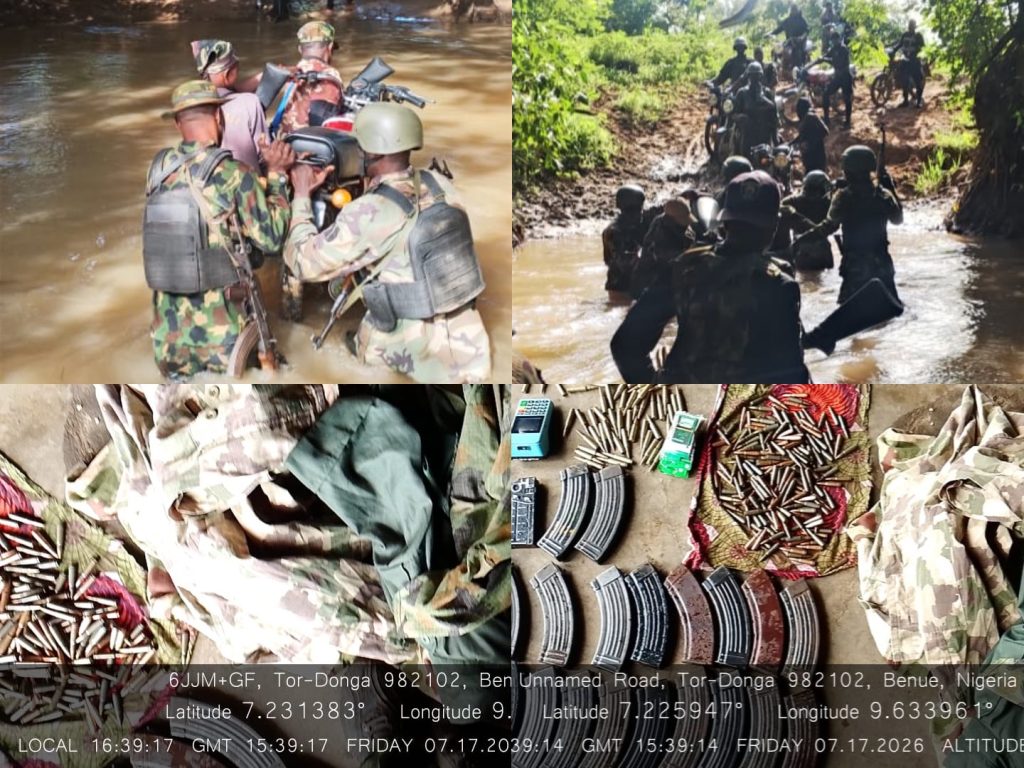Troops raid terrorists' hideout, recover weapons, rescue 3 kidnap victims in Benue  