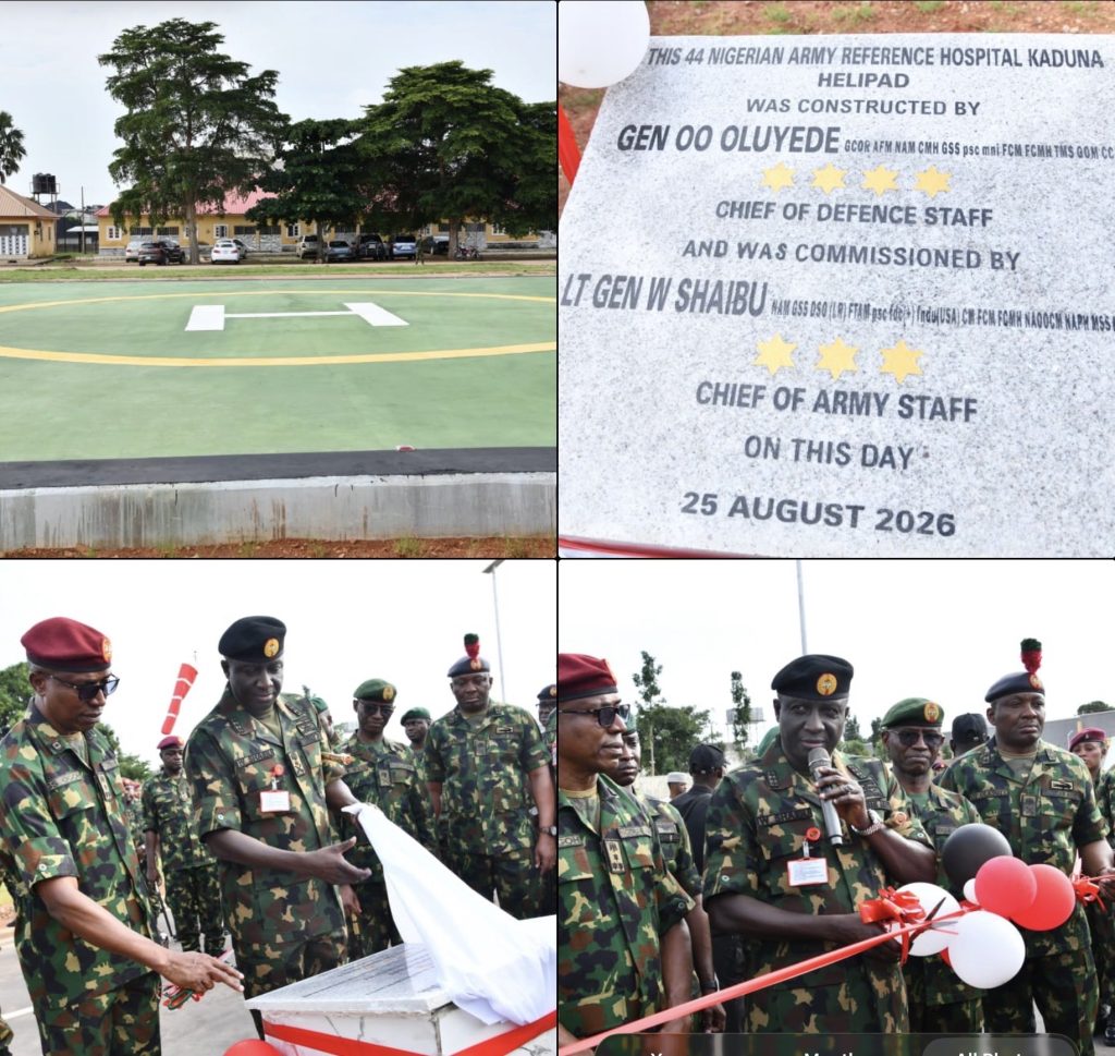 COAS commissions helipad for emergency air evacuation of wounded soldiers at 44 Army Reference Hospital Kaduna