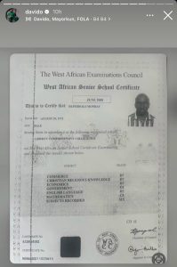 Davido hits Edo Governor Okpebholo poor WAEC results