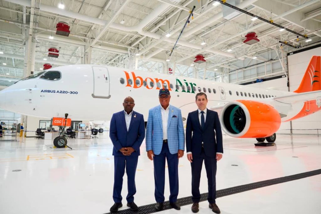 Eno inspects Ibom Air’s 3rd airbus ahead of delivery in Canada