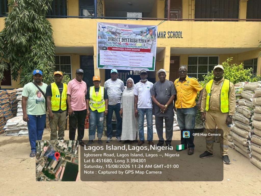 NEMA distributes relief materials to flood, windstorm victims in Lagos Island