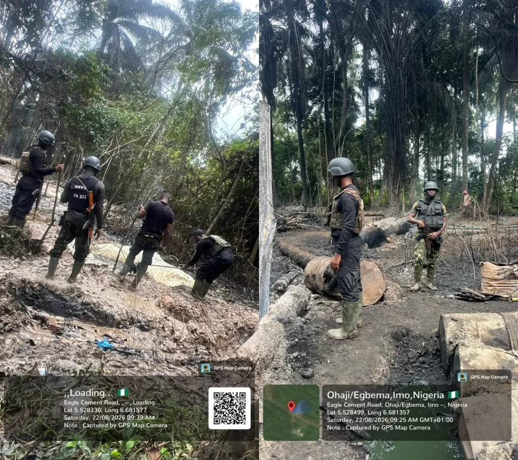 Nigerian Navy recovers 103,000 litres of illegal diesel, destroys 3 illegal refineries in Rivers