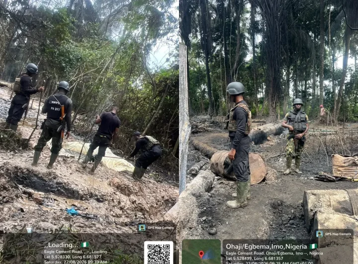 Nigerian Navy recovers 103,000 litres of illegal diesel, destroys 3 illegal refineries in Rivers