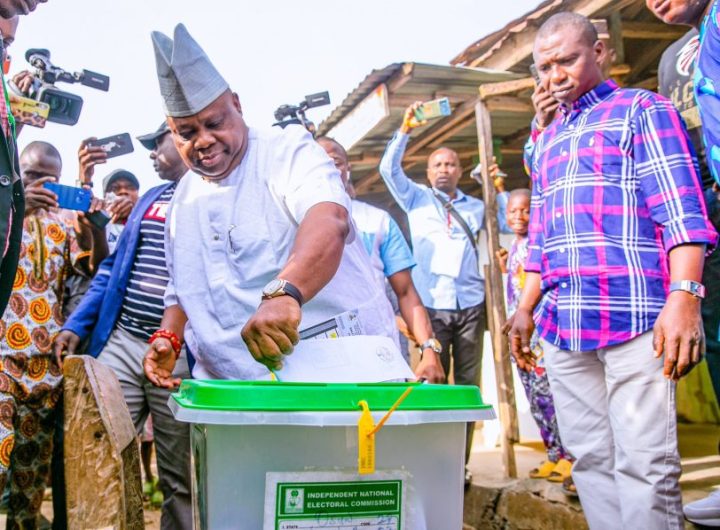 Osun election: Adeleke votes, alleges police intimidation, expresses confidence of victory