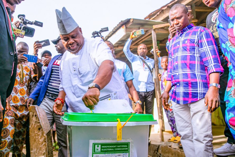 Osun election: Adeleke votes, alleges police intimidation, expresses confidence of victory