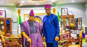 Oyo Governor Makinde greets Adeleke