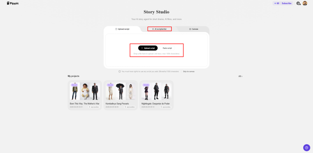 Generate Professional-Grade Assets on Any Budget with Story Studio 5 Story Studio interface for generating professional-grade creative assets on any budget