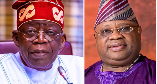 President Bola Tinubu and Osun State Governor, Ademola Adeleke