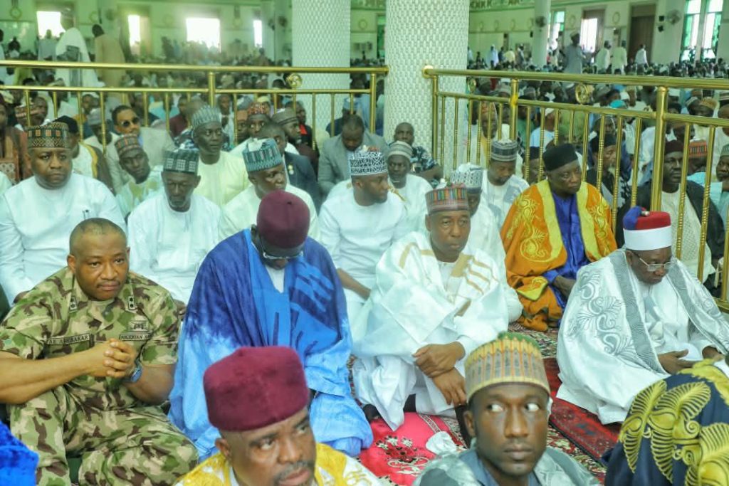 Zulum, Shehu of Borno, lead mourners at funeral prayer for Senator Kaka Yale
