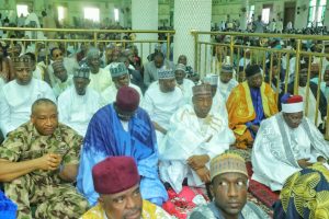 Zulum, Shehu of Borno, lead mourners at funeral prayer for Senator Kaka Yale