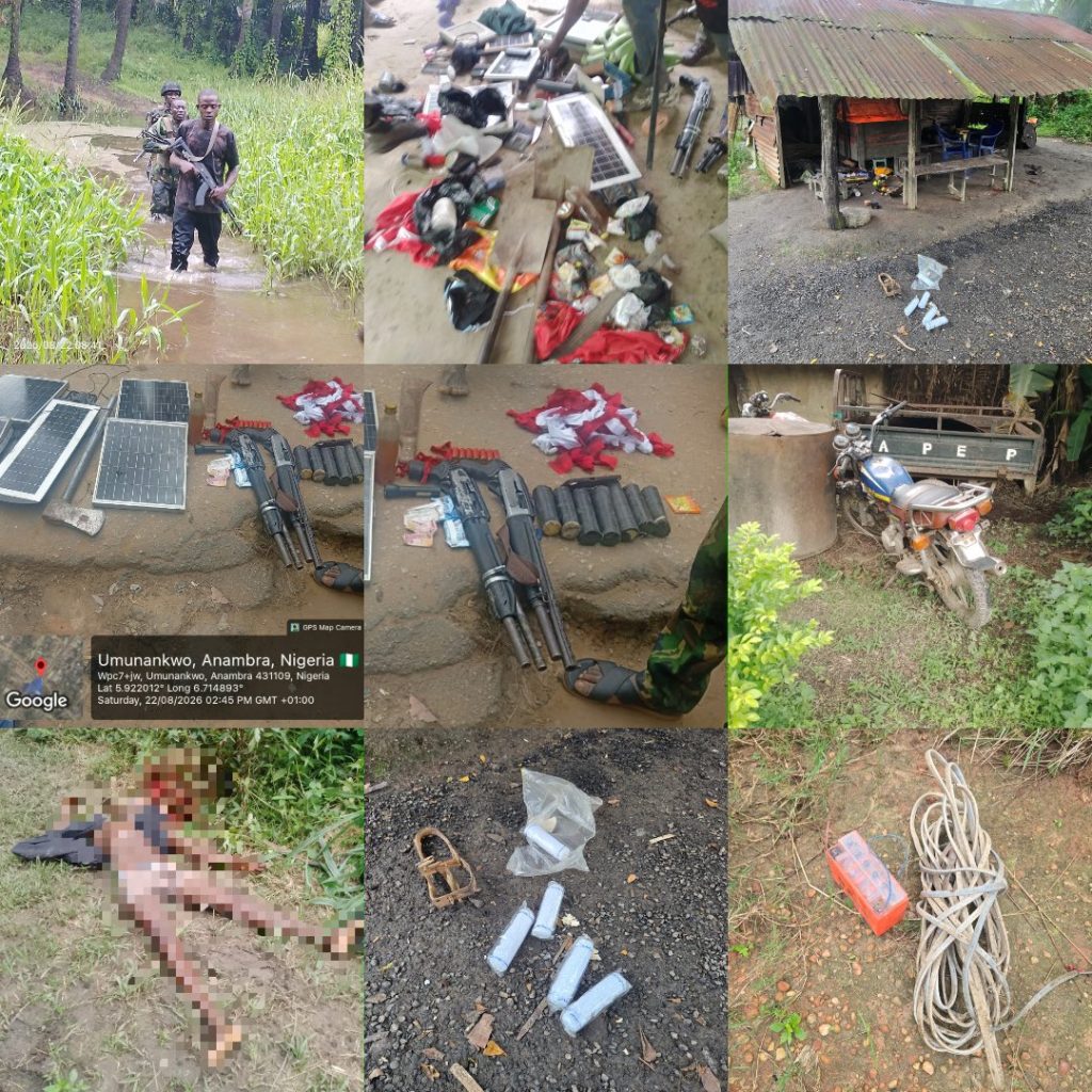 Troops raid IPOB/ESN strongholds in Anambra, recover weapons, IED materials